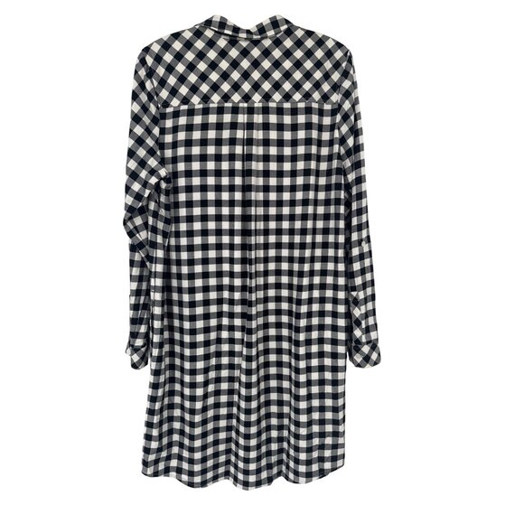 J.Jill women's dress gingham plaid size medium roll tap Sleeve Tunic pockets - Picture 7 of 8